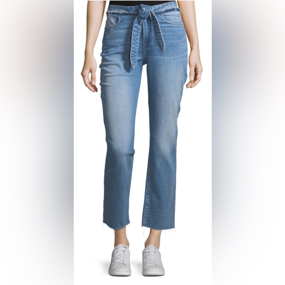 FRAME Denim Le High Straight Hannington Tie Waist Medium Wash Jeans Size 25